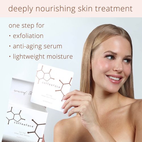 Coffeeface Anti-Aging Moisture Pads - 3-in-1 Exfoliating & Hydrating Skin Treatment | 8 Count | Hypoallergenic