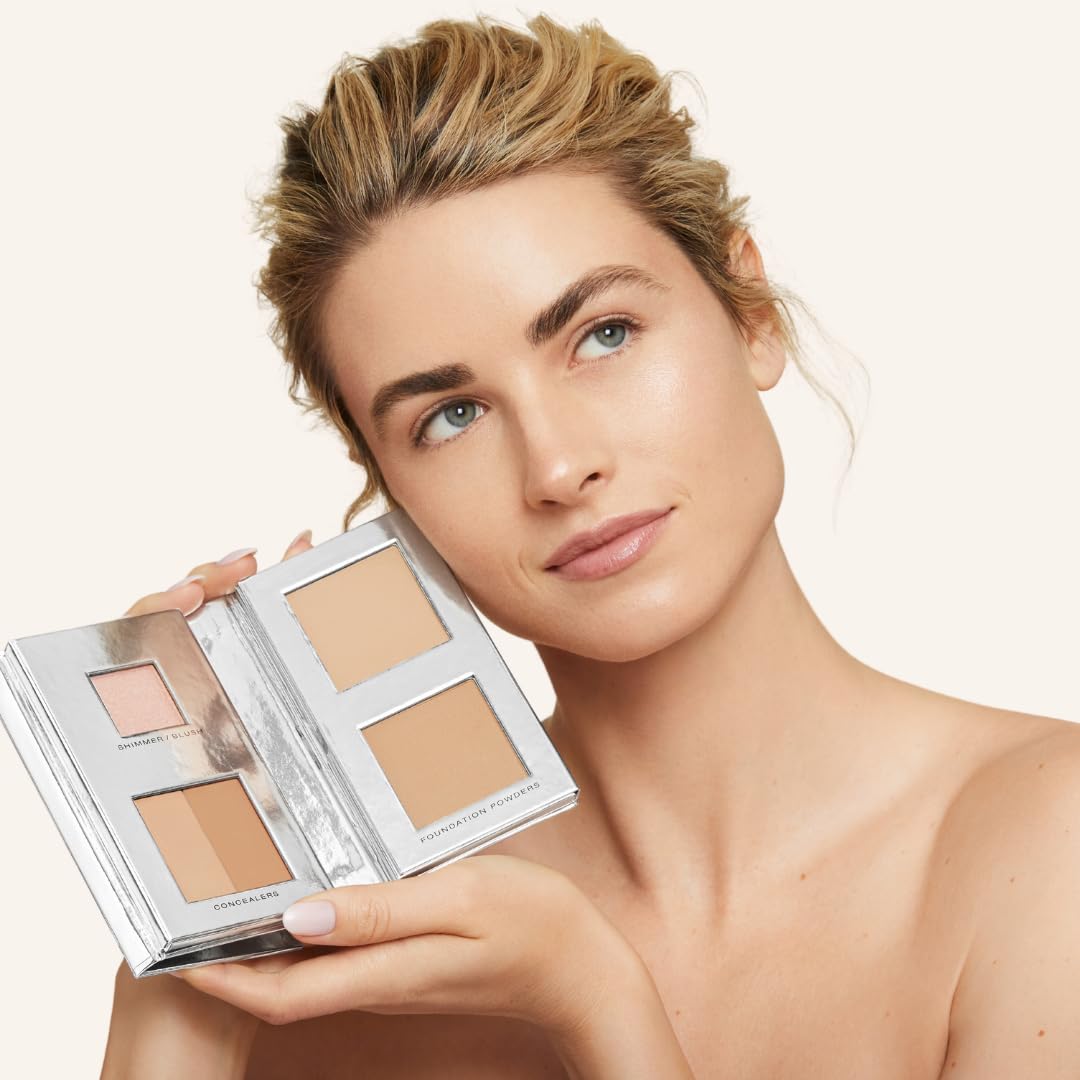 Woosh Beauty Fold Out Complexion | Travel Makeup Palette, Cream & Powder, 6 Shades