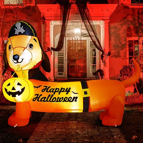 5 FT Halloween Inflatable Dog with LED Lights - Outdoor Yard Decorations