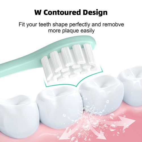 Compatible with Lumineux Electric Toothbrush Replacement Brush Heads,for Lumineux Sonic Electric Toothbrush,with Dust Cover,10 Pack (Light Green, Medium)