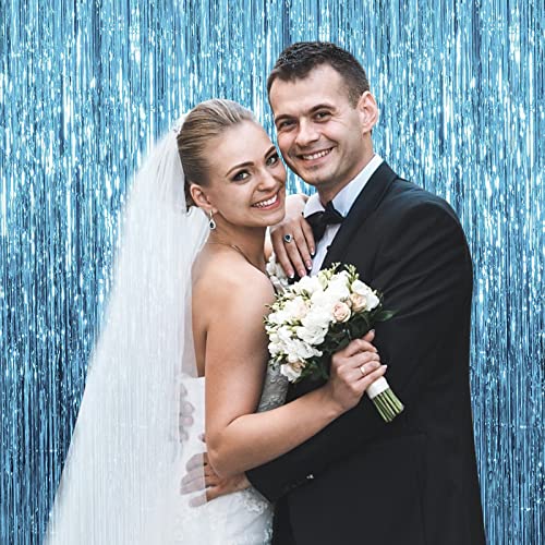 Light Blue Ocean Themed Foil Curtain Party Streamers - 3 Pack