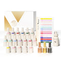 VENALISA V3 22 Pcs 10 ML Gel Nail Polish Set with Color Card, Pink Blue Red Green Purple Gel Polish Glitter Color Nail Art Starter Manicure Salon DIY at Home