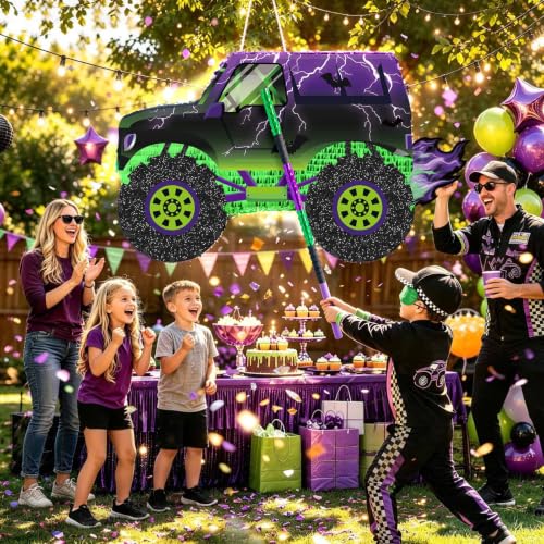 Large Monster Truck Piñata - 27.6 Inch Birthday Party Decor for Kids