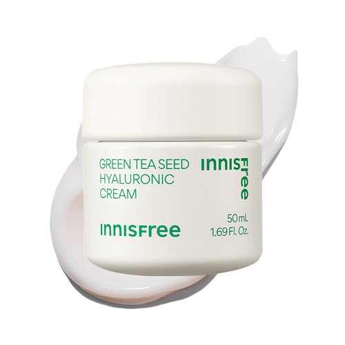 Innisfree Green Tea Seed Hyaluronic Acid Cream - Hydrating Face Moisturizer with Ceramide, Jumbo Size