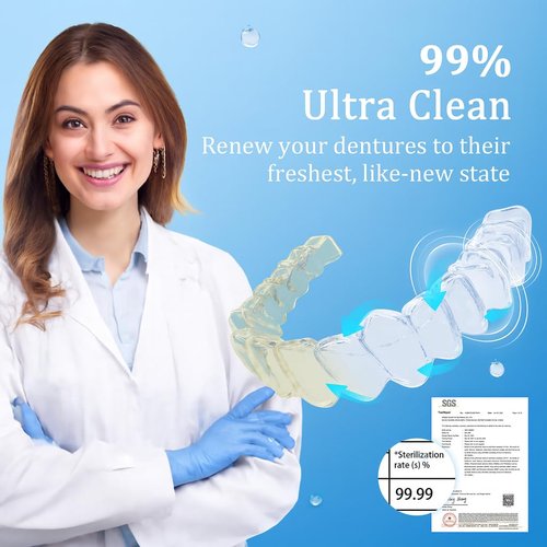 Ultrasonic Retainer Cleaner, 50kHz Retainer Cleaner Machine for Dentures, Aligners, Mouth Guards, Braces, Jewelry, 4 Modes Digital Ultrasonic Cleaners with Removable Base and Top Cover