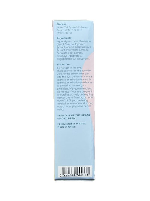 FEG Eyelash Enhancer Rapid Eyelash Growth Serum with Natural Ingredients | Lash Serum for Growing Naturally Thick, Full, and Long Eyelashes | Stimulates Natural Eyelash Growth | 3-Pack of 3ml Tubes