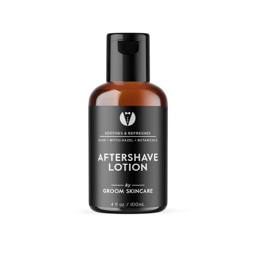 GROOM After Shave Lotion for Men - Soothing Moisturizer with Aloe & Vitamin E | Fights Irritation & Razor Bumps | 4 oz