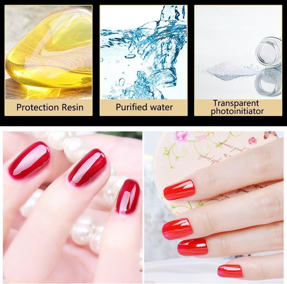 Vishine No Wipe Top Coat & Base Coat - 15ml Long Lasting UV/LED Nail Varnish Set