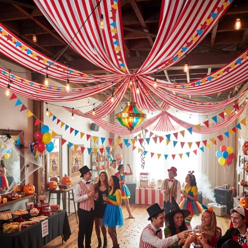 Halloween Carnival Circus Ceiling Decorations Banner - 3 Pack - Variation of Carnival