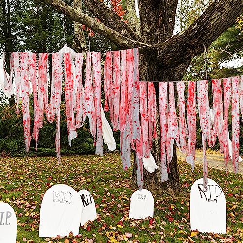 82 Ft Halloween Creepy Blood Cloth Gauze for Haunted House & Party Decor