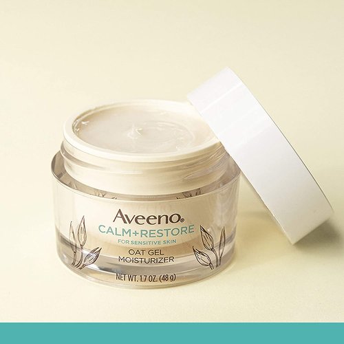 Aveeno Calm + Restore Triple Oat Hydrating Face Serum for Sensitive Skin Gentle and Lightweight Facial Serum to Smooth and Fortify Skin Hypoallergenic, Fragrance & Paraben-Free,1.7 fl. Oz (Pack of 2)