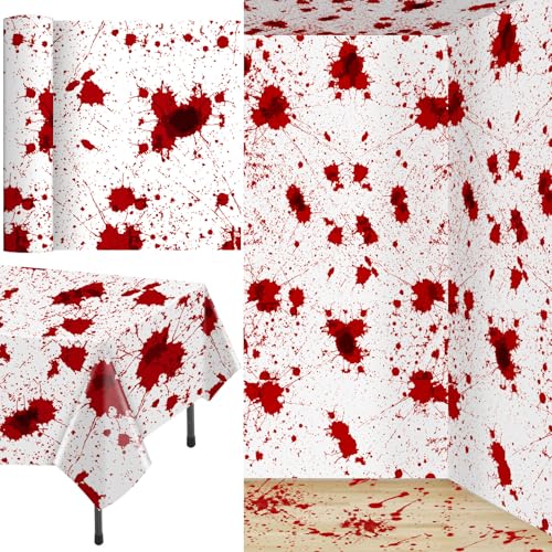 Halloween Bloody Tablecloth 100ft x 54in - Spooky Party Decor & Backdrop