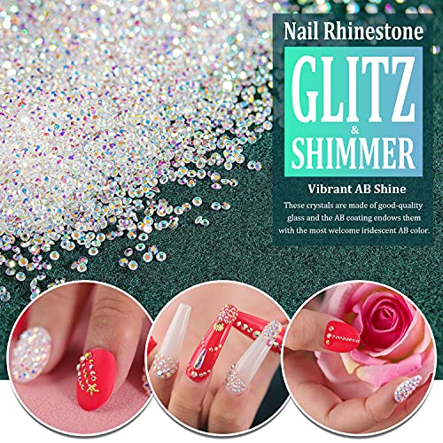 Mini AB Rhinestones for Nail Art 15000PCS 1.2mm Pixie Crystals - Iridescent Glitter