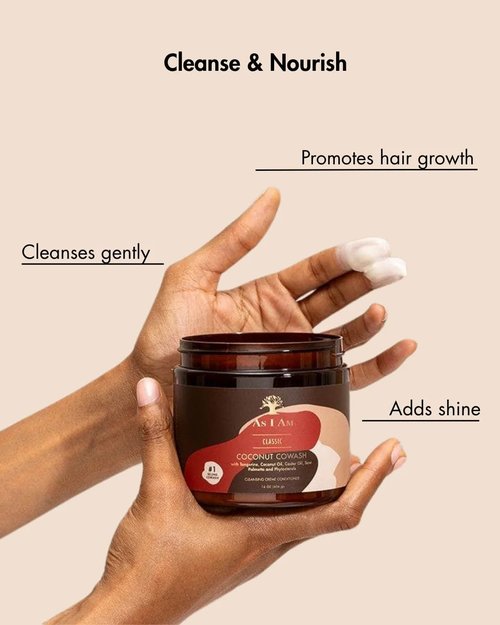 As I Am Coconut Cowash Cleansing Conditioner - 16 oz - Moisture Preserving Formula with Saw Palmetto & Castor Oil