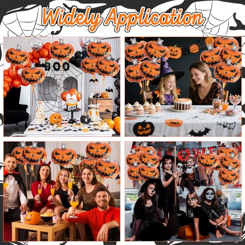 Halloween Pumpkin Balloons - Orange Foil Balloon Kit for Parties & Decorations - 25 Inch, Variation: Orange Pumpkin