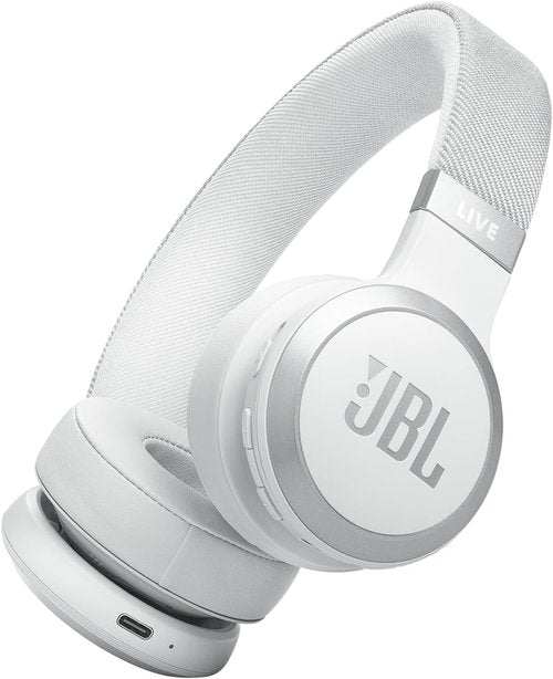 JBL Live 670NC - Wireless On-Ear Headphones with Adaptive Noise Cancelling & 65H Battery Life | Lightweight & Comfortable Design (White)
