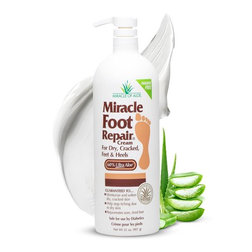 Miracle Foot Repair Cream - 32 oz | UltraAloe Formula for Soft, Moisturized Feet & Cracked Heels