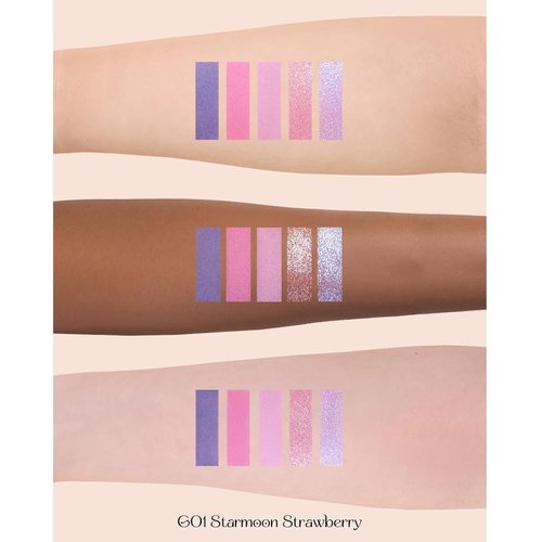 Flower Knows Violet Strawberry Rococo Eyeshadow Palette - Purple Pink Makeup with 3 Matte & 2 Shimmer Shades, 0.21 Oz