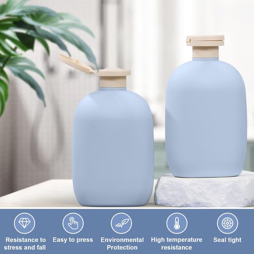 UMETASS 8.8 oz Plastic Travel Shampoo Bottles, Empty Plastic Squeeze Bottles with Flip Cap for Toiletries, Leakage-proof Travel Shampoo and Conditioner Bottles