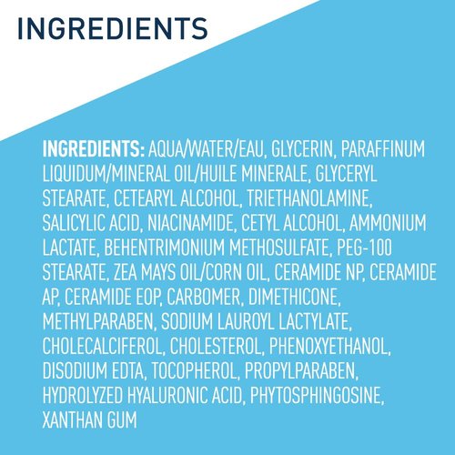 CeraVe Moisturizing Cream with Salicylic Acid, Exfoliating Body Cream with Lactic & Hyaluronic Acid, Niacinamide, and Ceramides, Fragrance Free & Allergy Tested, 16 Ounce