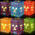 36 Pack Day of the Dead Sugar Skull Candle Holders & Luminary Bags