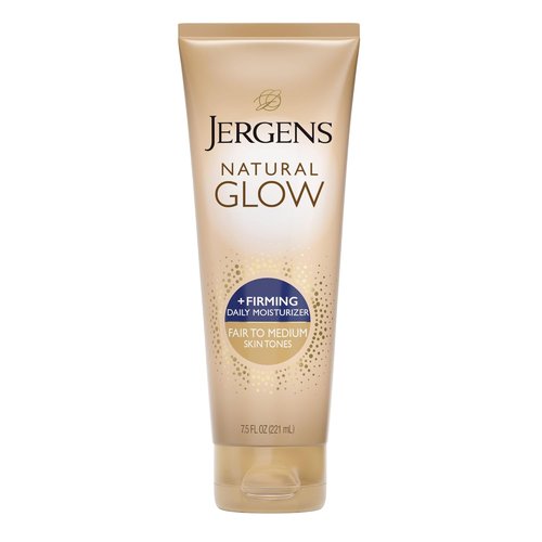 Jergens Natural Glow Firming Self Tanner Body Lotion - Sunless Tanning Moisturizer for Fair to Medium Skin Tone | 7.5 Fl Oz