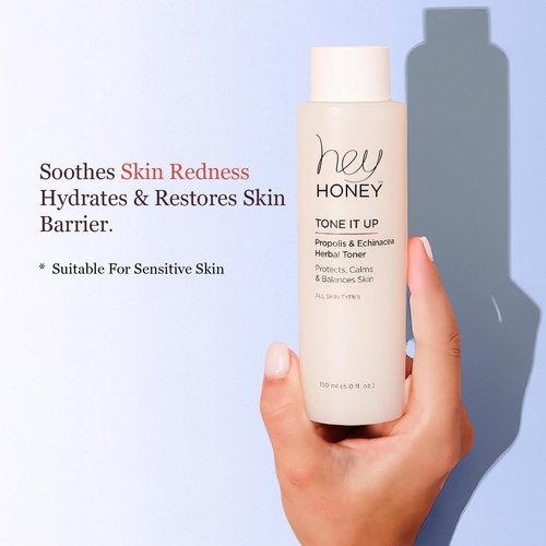 Hey Honey Tone It Up Facial Toner - Propolis, Echinacea & Niacinamide | Soothes Redness & Hydrates | 5.0 oz