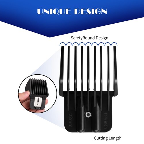 8 Pcs Trimmer Guards Fits for BaBylissPRO Barberology FX787 & FX726 Trimmer, Replacement Guards Set with Metal Spring Clip - From 1/32-5/4 inch
