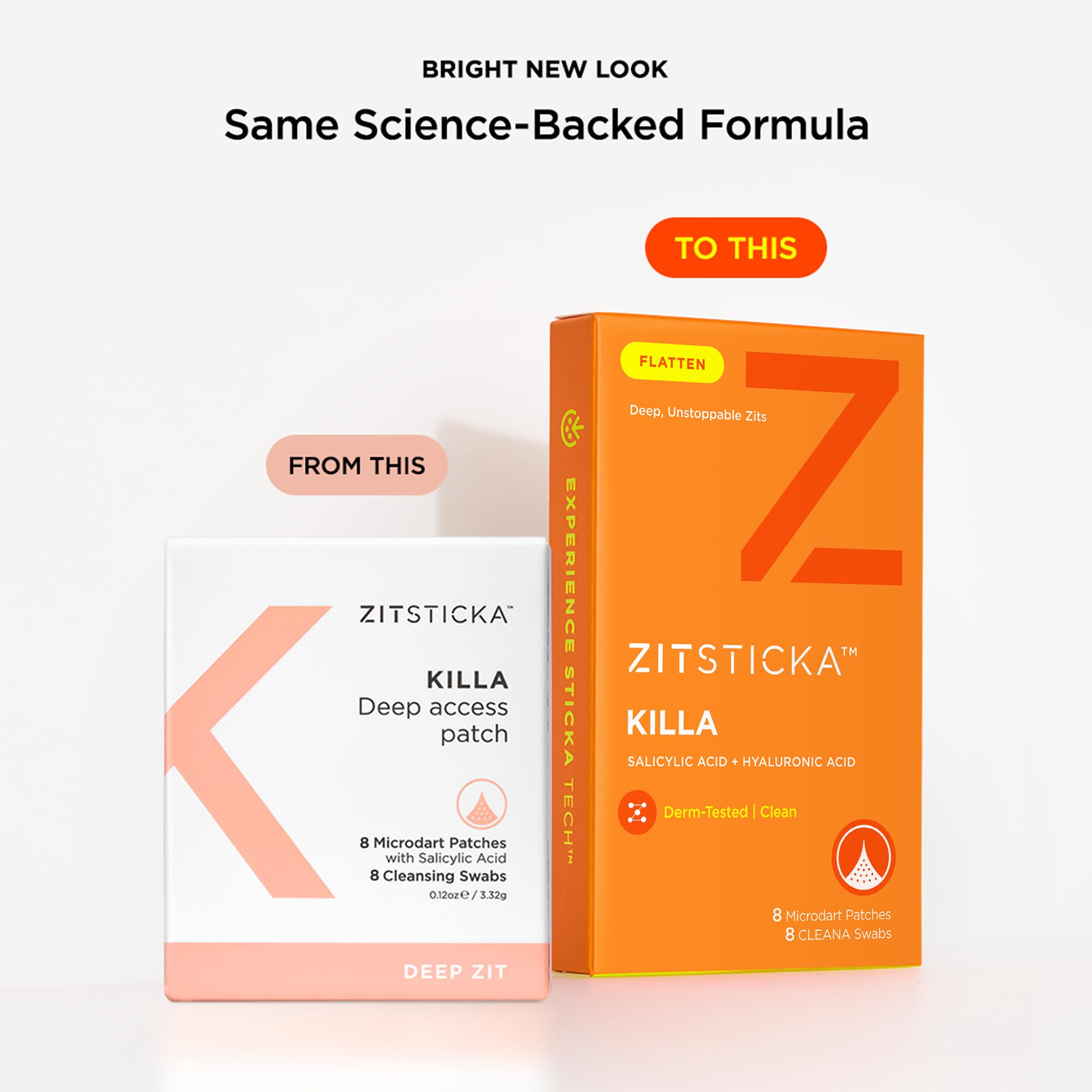 ZitSticka Killa Microdart Pimple Patches for Face - Most Potent Pimple Patch with Fast-Acting Microdarts - For Deep, Early-Stage Zits with Salicylic Acid - Regular 8 Count with Cleaning Swab