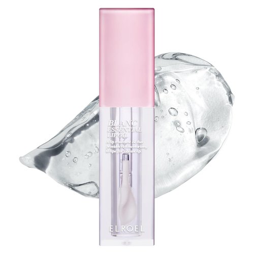 ELROEL Blanc Essential Lip Oil - 50HR Hydrating & Moisturizing Lip Gloss with 6 Botanical Extracts - Lightweight Clear Essence 0.15 fl oz (#01 Pure Lychee)