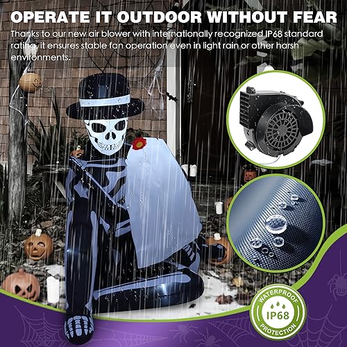 Halloween Inflatable Skeleton Couple - 8.5 FT Cuddling Spooky Decor with LED Lights - Variation of This Listing