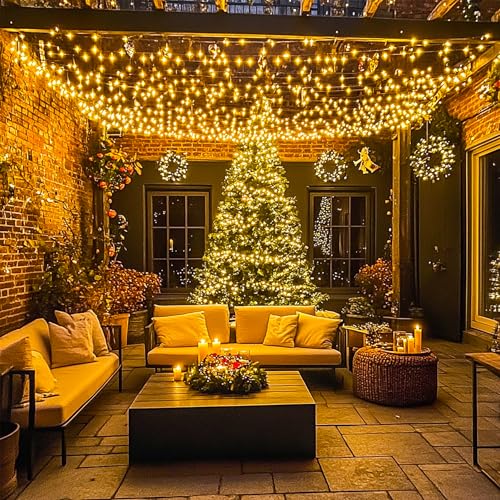 JMEXSUSS 1000 LED Christmas String Lights - Soft White, 328 Ft, Indoor & Outdoor