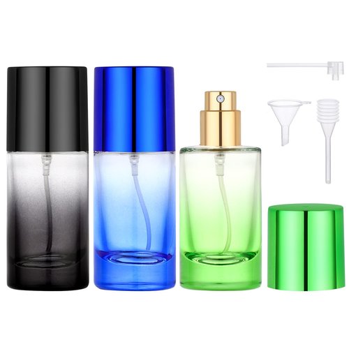 Segbeauty 0.68oz Empty Glass Perfume Bottles, 3 Packs Mini Refillable Cologne Spray Bottle, 20ml Travel Bottles Perfume Dispenser, Fine Mist Sprayer Portable Travel Cologne Sprayer Mixed Color