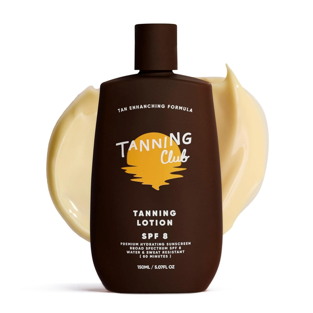 Tanning Club Tanning Lotion SPF 8 - Hydrating Formula with Beta-Carotene & Aloe - Water Resistant (150 ml)
