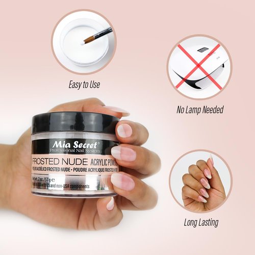 Mia Secret Frosted Nude Acrylic Powder MADE IN USA multiple sizes (1 oz.)