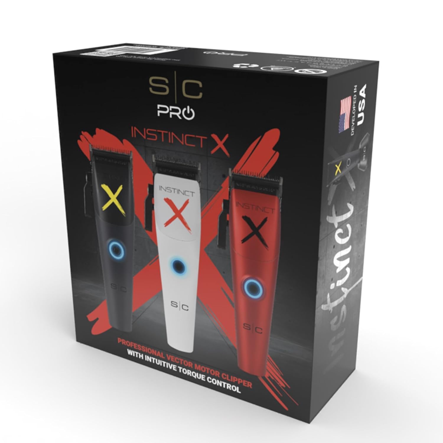 Stylecraft Instinct Professional Cordless Hair Clipper - Intuitive Torque Control & 3 Modular Lids