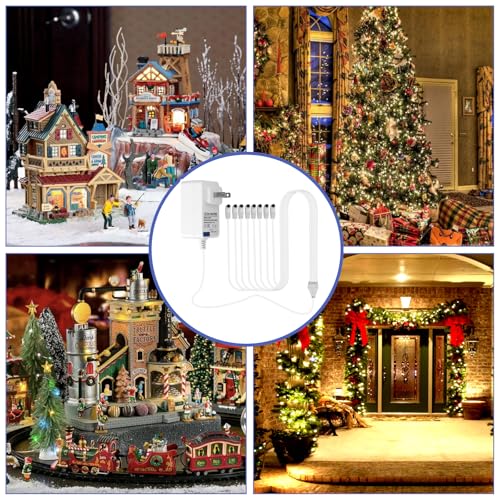 8-Way 4.5V Power Adapter for Lemax Christmas & Halloween Village Lighting
