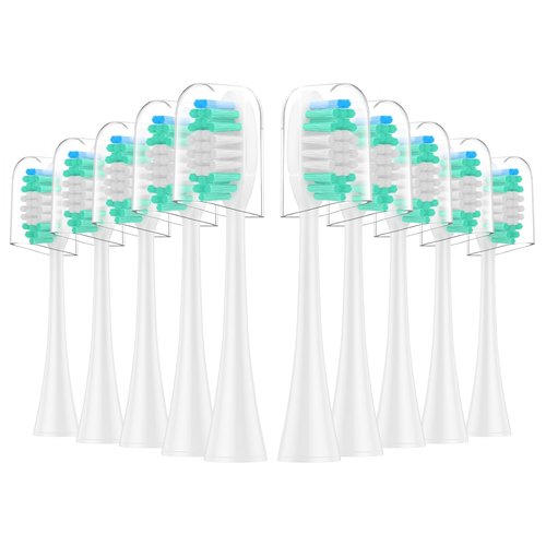 Harobey Replacement Toothbrush Heads 10 Pack Compatible with AquaSonic Black Series, Vibe Series Electric Toothbrush, White