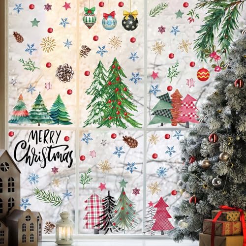 Christmas Snowflake Window Clings Set - 9 Sheets 109 Pcs Holiday Decor with Variation Halloween 02
