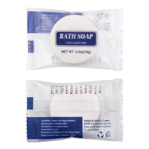 SLequipo Bulk Bar Soap Round, 200 pcs Mini Soap Bars Bulk Individually Wrapped, 0.5 oz Travel Soap Small Hotel Soaps Travel Size Toiletries for Hotel Bathroom(Round)