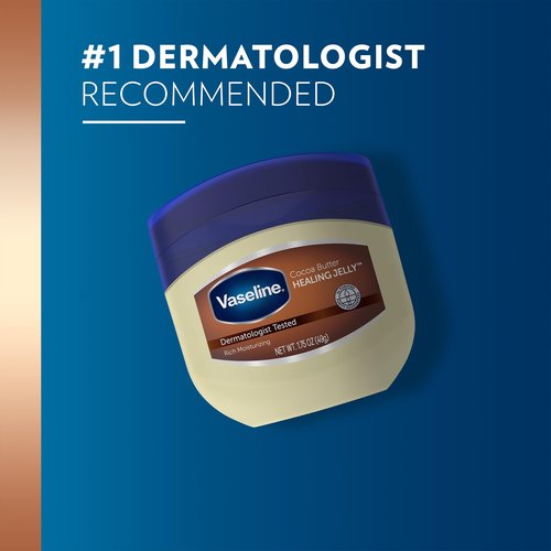 Vaseline Cocoa Butter Healing Jelly Travel-Size 12-Pack – Rich Moisturizing Ointment, Skin Protectant for Soothing Cracked, Dry Skin, 1.75 Oz Ea