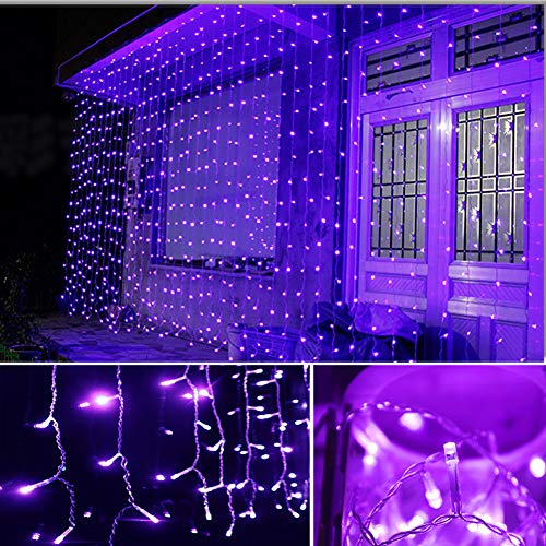 Twinkle Star LED String Curtain Light - Purple, 300 LEDs, 6.6ft x 9.8ft, 8 Modes