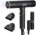 LENA Travel Hair Dryer - Powerful Ionic Foldable Hairdryer | Lightweight & Fast Drying with LED Display