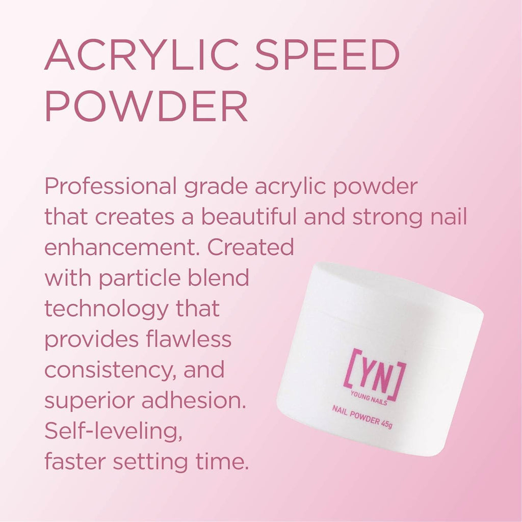 Young Nails Acrylic Powder - Speed Formula for Flawless Consistency & Superior Adhesion | Available in 45g, 85g, 660g