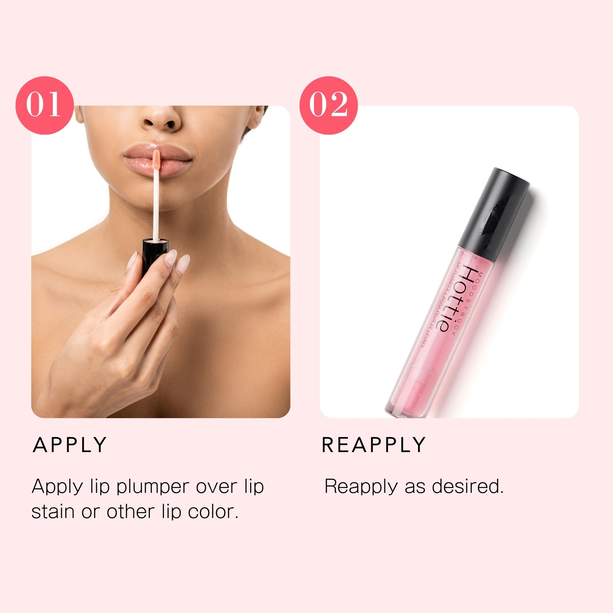 Younique Moodstruck Hottie Lip Plumper | Pale Pink Gloss with Collagen Peptides & Sodium Hyaluronate | Hydrating Lip Gloss for Fuller-Looking Lips | Makeup for Women