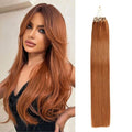 Saisifen Micro Loop Hair Extensions #30 Auburn Human Hair Bulk (50 Strands,1g/Strands) Micro Ring Link Brazilian Human Hair Extension 16 Inches (40cm)
