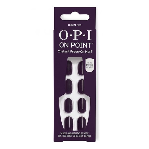 OPI Press On Nails - Short Round & Squoval Styles | 24 Count With Nail Glue | Long Lasting & Reusable