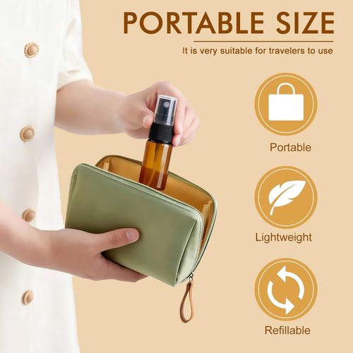 Sanyangboli 12PCS 15ML/0.5OZ Amber Glass Spray Bottle Perfume Bottles Sold Empty Fine Mist Spray Perfume Facial Water Container Cosmetic Jars for Cosmetic Packing