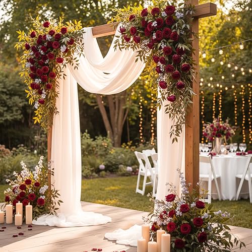Artificial Burgundy Roses Bulk - 60 Silk Fake Flowers for Weddings & Decor - Wine Red