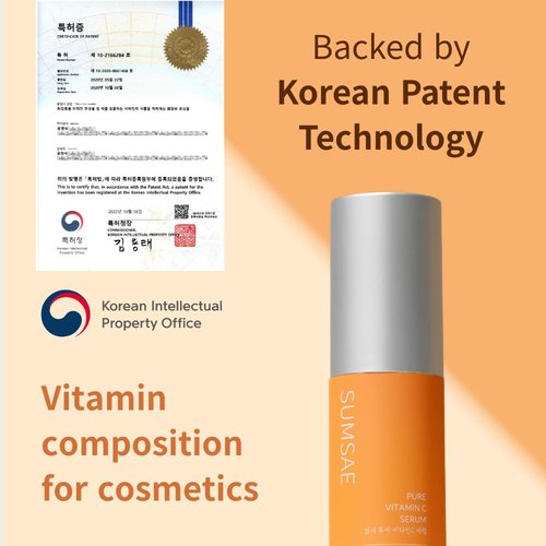 SUMSAE Pure Vitamin C Serum - Best Korean Skincare with Vitamin 10.5%, No Added Water, Special Airless Pump, Brightening and Firming Skin, Improving Uneven and Dull Skin Tone, 30ml/1.01fl.oz.
